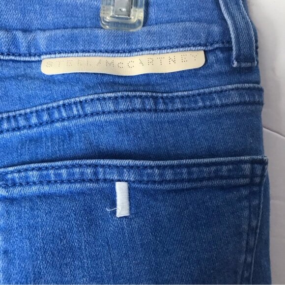Stella McCartney Flare Boot Leg Jeans Raw Hem Straight Stretch Zip Fly Italy 26 - Picture 4 of 16